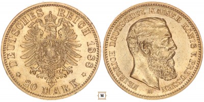 Poroszország 20 márka 1888 A