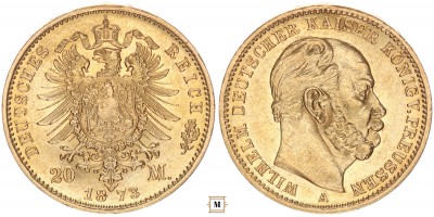 Poroszország 20 márka 1873 A