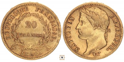 Franciaország 20 frank 1808 A