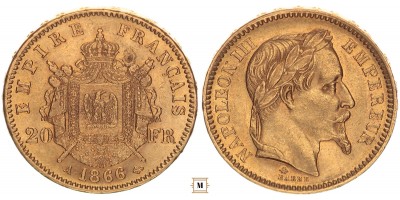 Franciaország 20 frank 1866 A