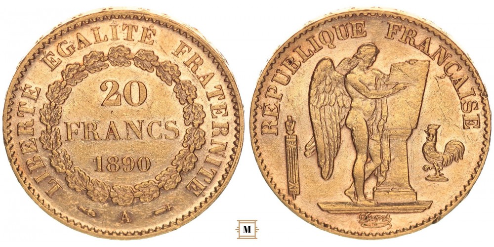 Franciaország 20 frank 1890 A