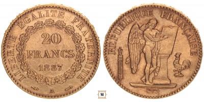Franciaország 20 frank 1887 A