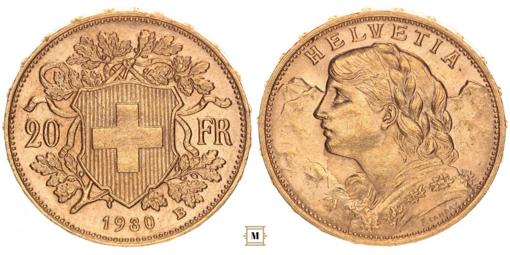 Svájc 20 frank 1930 B