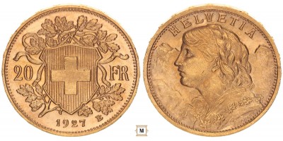 Svájc 20 frank 1927 B