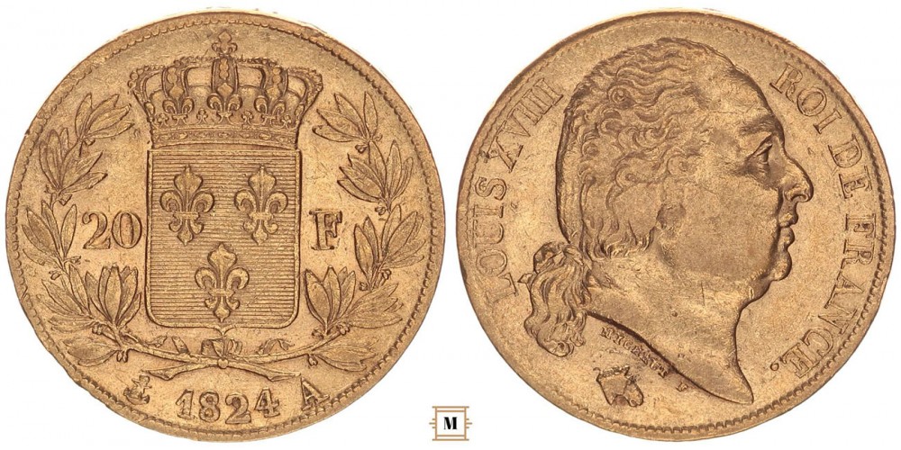 Franciaország 20 frank 1824 A