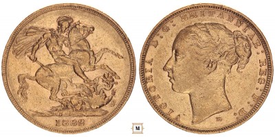 Ausztrália sovereign 1882 M