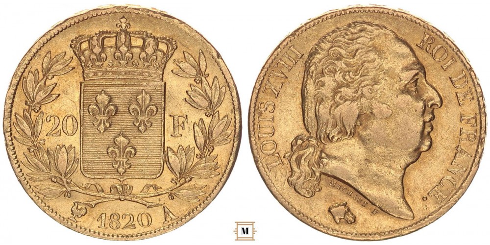 Franciaország 20 frank 1820 A