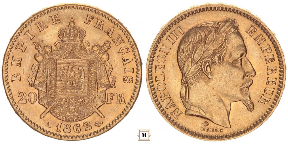 Franciaország 20 frank 1862 A