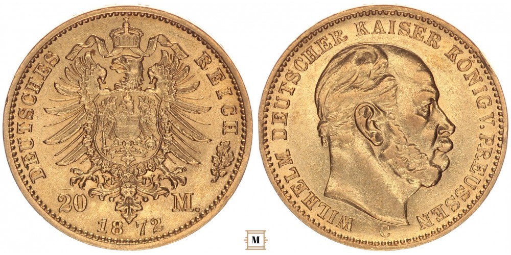Poroszország 20 márka 1872 C