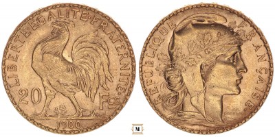 Franciaország 20 frank 1900 R!