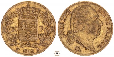 Franciaország 20 frank 1818 A