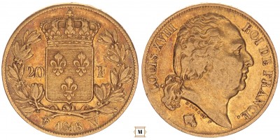 Franciaország 20 frank 1818 W