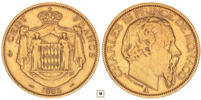 Monaco 100 frank 1886