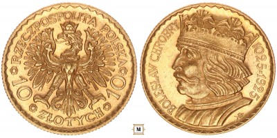 Lengyelország 10 zloty Bolesław Chrobry 1925