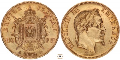 Franciaország 100 frank 1862 A