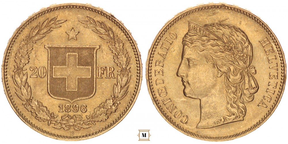 Svájc 20 frank 1896 B 