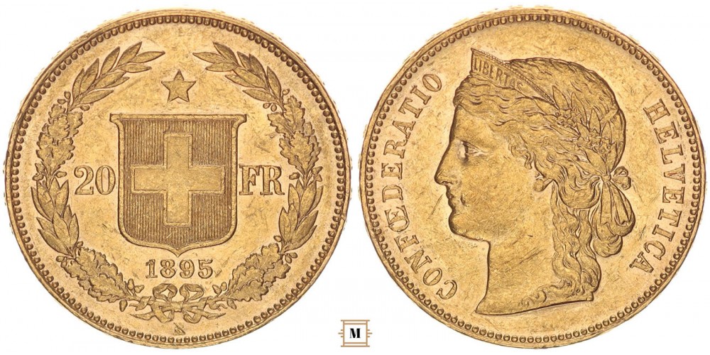 Svájc 20 frank 1895 B 