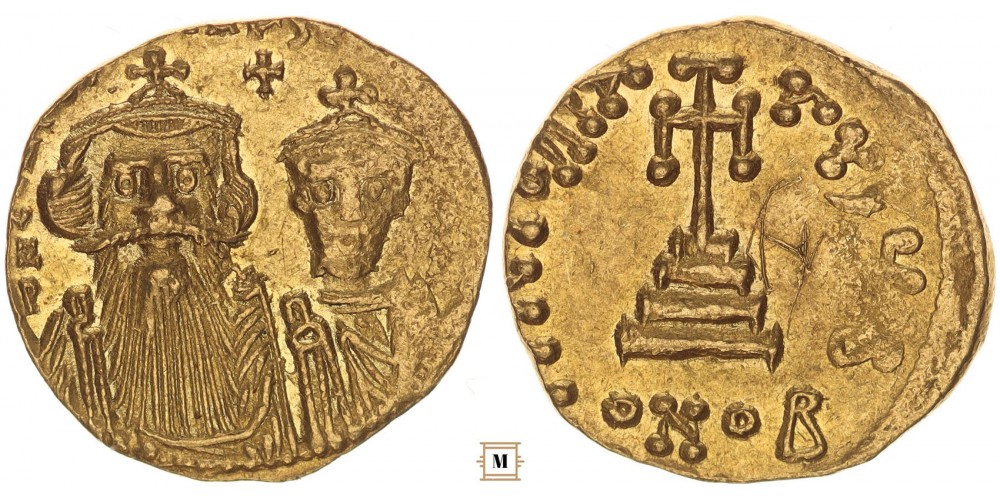 Bizánc, II. Constans és IV. Constantinus 641-668 solidus, Konstantinápoly