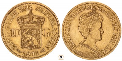 Hollandia 10 gulden 1911