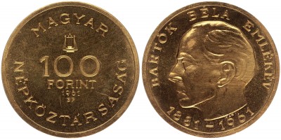 100 forint Bartók Béla 1961