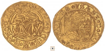 János és Izabella aranyforint 1558 Kolozsvár
