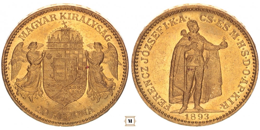 Ferenc József 20 korona 1893 KB