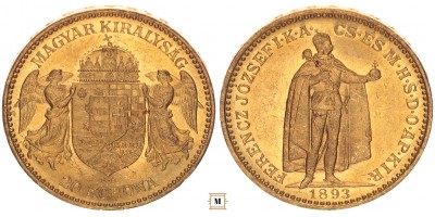 Ferenc József 20 korona 1893 KB