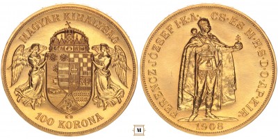Ferenc József 100 korona 1908 KB UV