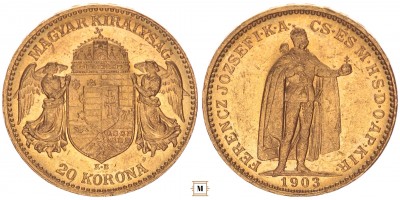Ferenc József 20 korona 1903 KB