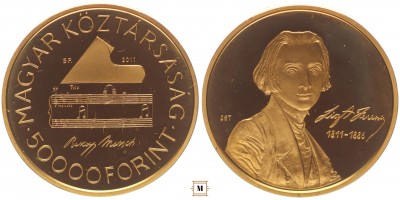 50000 forint Liszt Ferenc 2011 Piedfort