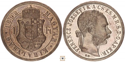 Ferenc József 1 forint 1892 KB Fiume ARTEX