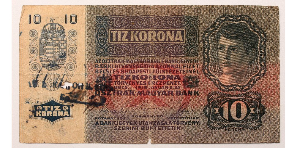 10 korona 1915 ismeretlen fb.
