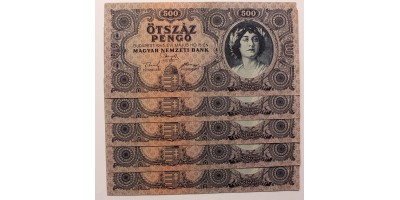 500 pengő 1945 sorszámkövető 5db