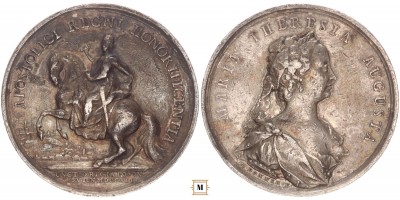 Mária Terézia pozsonyi koronázásának emlékére 1741 ezüstérem