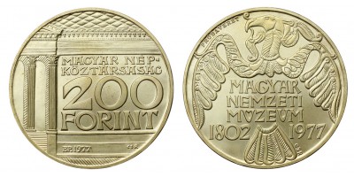 200 forint Nemzeti Múzeum 1977 BU Pénztervezet