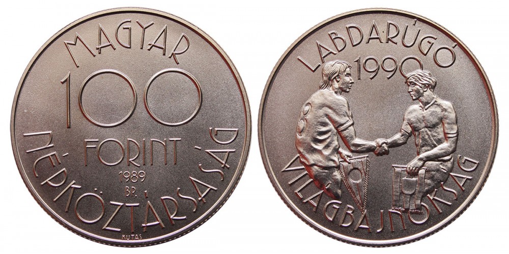 100 forint Labdarúgó VB 1989 BU