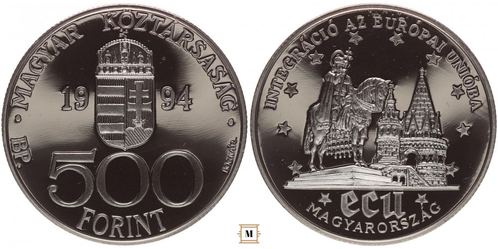 500 forint Integráció az Európai Unióba (ECU II.) 1994 PP