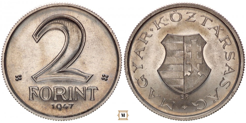 Magyar Köztársaság 2 forint 1947 BP