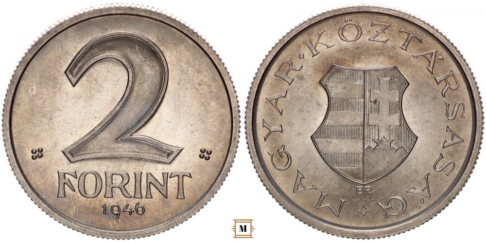 Magyar Köztársaság 2 forint 1946 BP