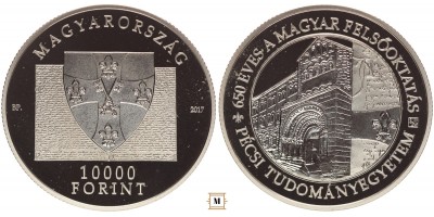 10000 forint 650 éves a Pécsi Tudományegyetem 2017 PP