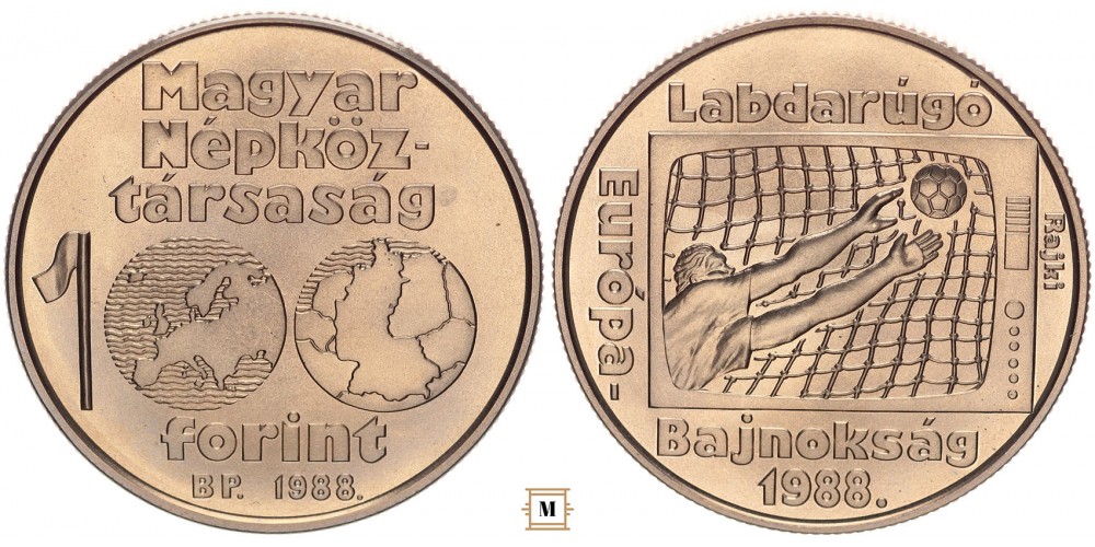 100 forint Labdarúgó EB 1988 BU