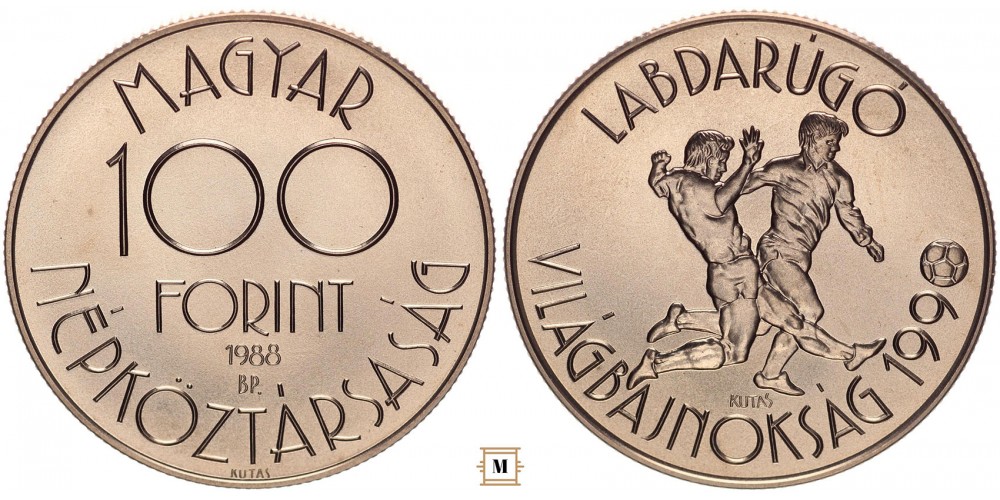 100 forint Labdarúgó VB 1988 BU