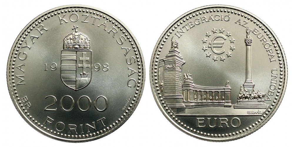 2000 forint Integráció az Európai Unióba (EURO II.) 1998 BU