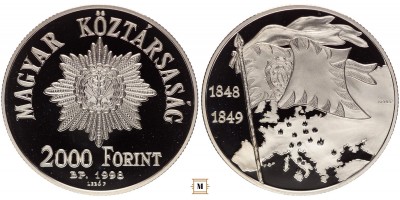 2000 forint A szabadságharc 150. évfordulójára 1998 PP