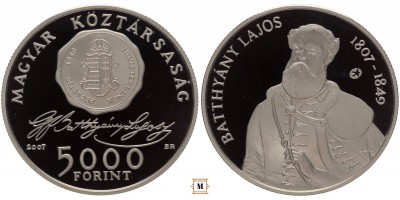 5000 forint Battyhány Lajos 2007 PP