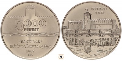 5000 forint Gyulai vár 2007 BU