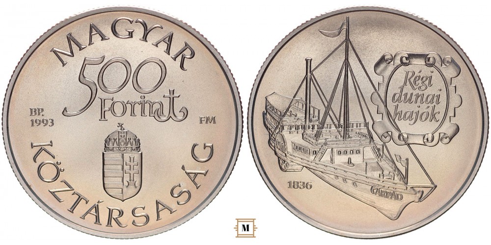500 forint Régi Dunai Hajók 1993 (Árpád) BU