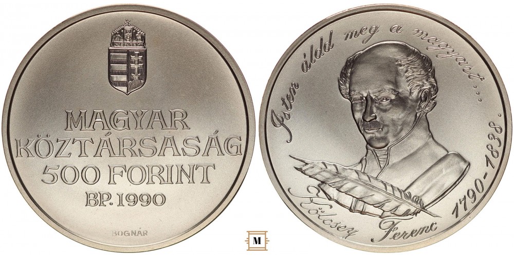 500 forint Kölcsey Ferenc 1990 BU