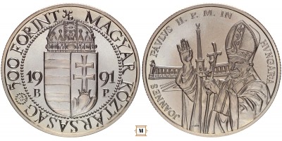 500 forint Pápa látogatás 1991 BU