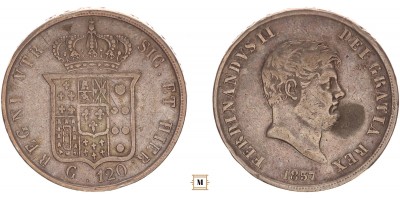 Nápoly-Szicília 120 grana 1857